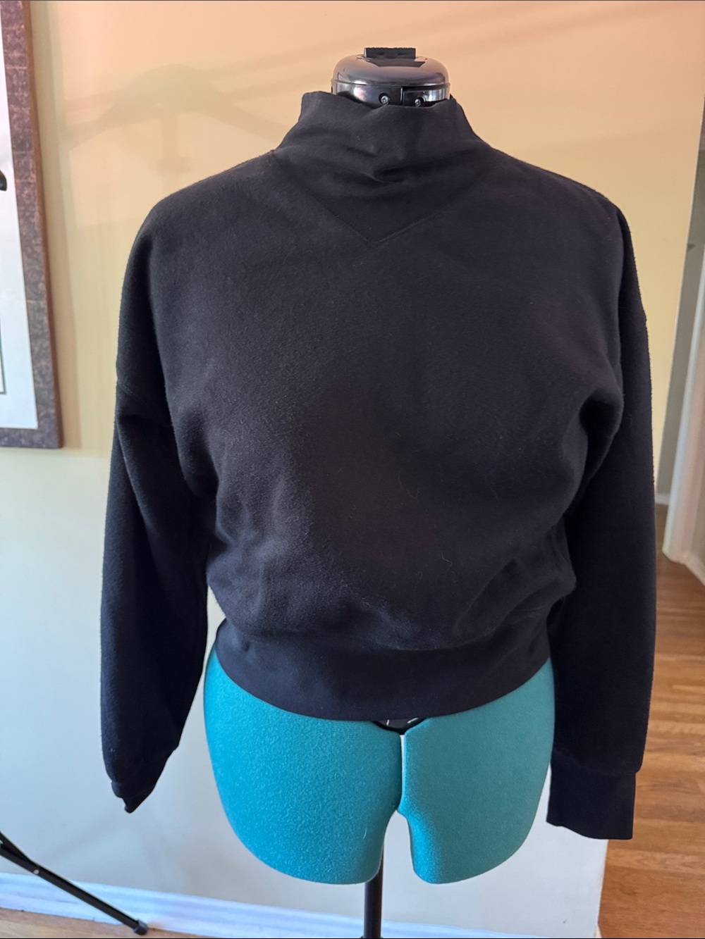 Black Women's Mock Neck Sweatshirt